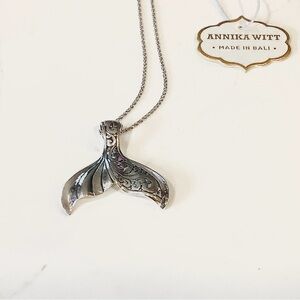 Annika Witt Silver Whale Tail Pendant Necklace